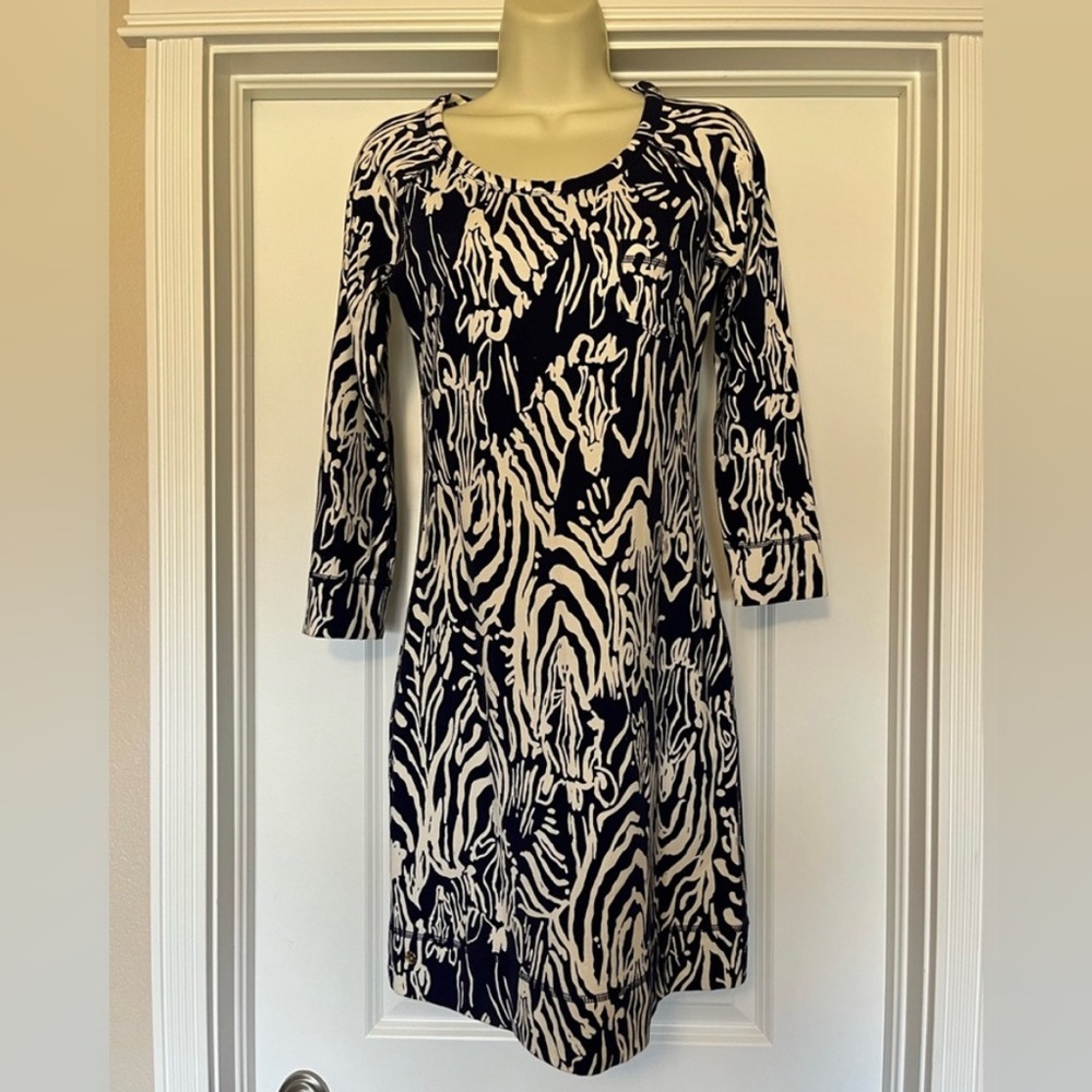 Navy Blue & White Lilly Pulitzer MIDI Dress